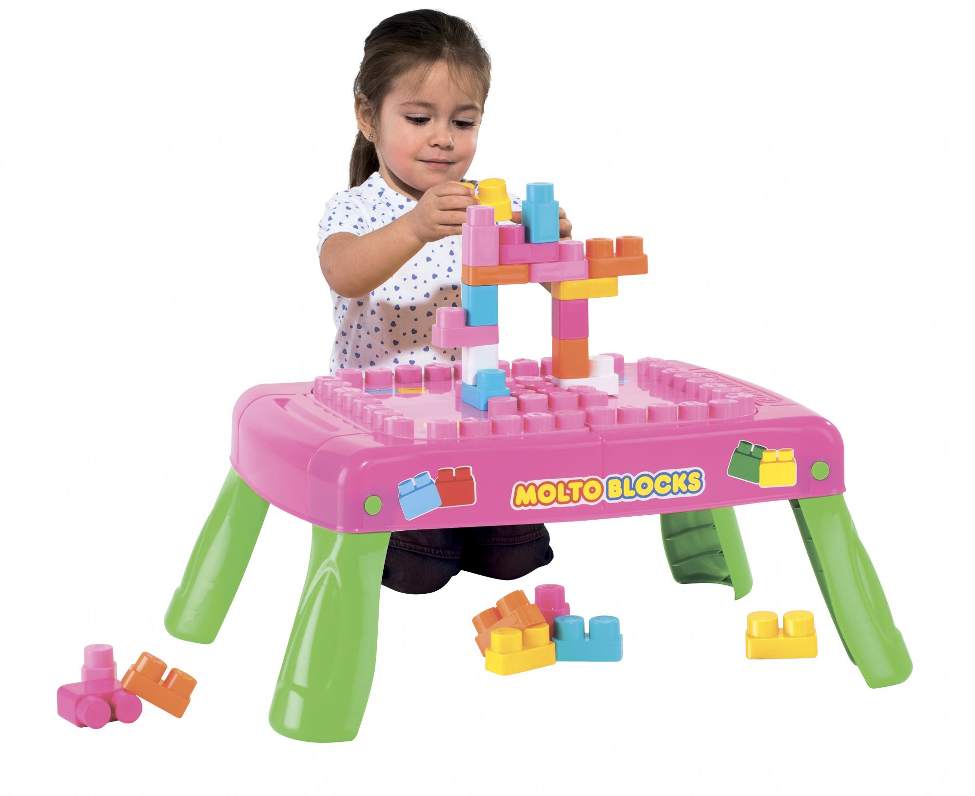 Игровой стол с конструктором, 20 элементов, в коробке, розовый  